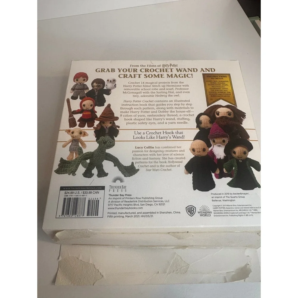 Harry Potter Crochet Craft Kit Open Box Complete With Wand Needle Amigurumi Set‎